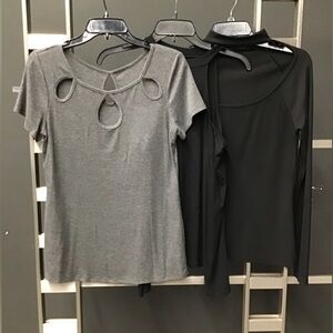 Gray and Black Women's Tops